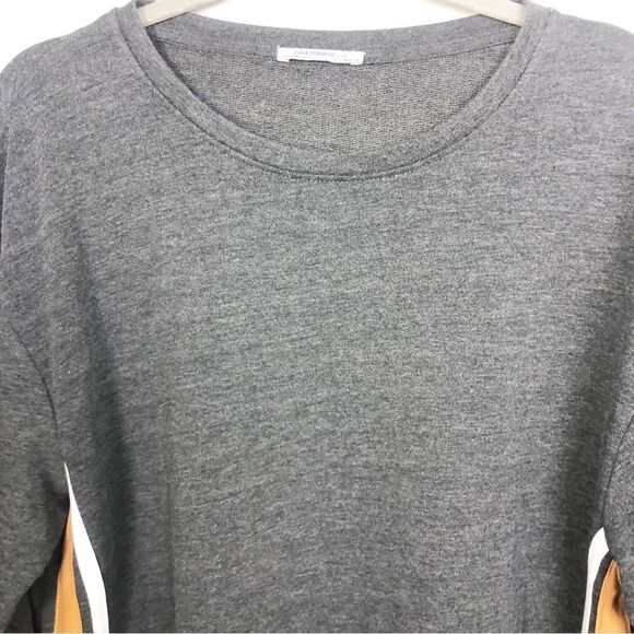 ZARA | Gray Sweatshirt Shift Dress Yellow White Side Stripe Women’s Size Medium - Picture 5 of 9